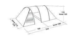 Easy Camp Galaxy 300 Rustic Green Tunneltent - 3 Personen -Buiten kamperen 120390 galaxy 300 rustic green drawing perspective2
