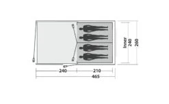 Easy Camp Galaxy 400 Rustic Green Tunneltent - 4 Personen 14 Easy Camp Galaxy 400 Rustic Green Tunneltent - 4 Personen -Buiten kamperen 120391 galaxy 400 rustic green drawing floorplan3