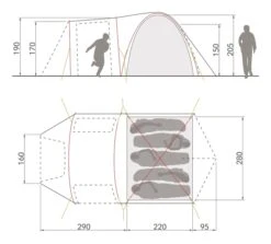 Vaude Campo Casa XT Koepeltent - 3/4 Persoons -Buiten kamperen 14229 g