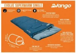 Vango Evolve Superwarm Slaapzak - Blauw 17 Vango Evolve Superwarm Slaapzak - Blauw -Buiten kamperen 1900 1783 evolve superwarm single 1