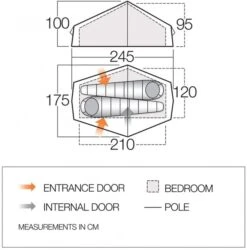 Vango F10 Helium UL 2 Ultralichte Trekking Tunneltent - 1/2 Persoons - Groen -Buiten kamperen 1900 1783 f10 helium ul 2 1