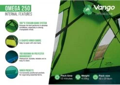 Vango Omega 250 Tunneltent - 2 Persoons - Groen -Buiten kamperen 1900 1783 omega 250 8