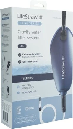 Lifestraw Peak Gravity Bag Waterfilter - 3 Liter - Blauw -Buiten kamperen 1900 1900 00104070 06