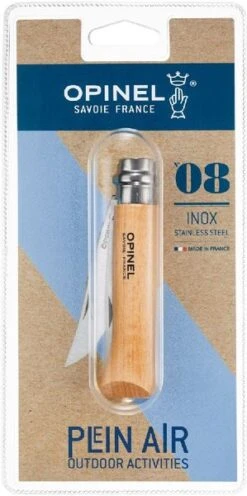 Opinel N°08 Inox RVS Zakmes 7 Opinel N°08 Inox RVS Zakmes -Buiten kamperen 3123840004056 opinel no8 roestvrij blister resultaat