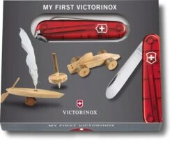 My First Victorinox Kinderzakmes - Rood -Buiten kamperen 7611160015358 victorinox my first transparant rood doos resultaat