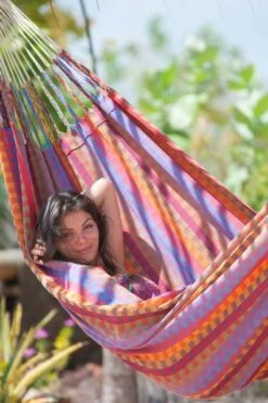 La Siesta Carolina 2 Persoons Hangmat - Flowers -Buiten kamperen 900 598 cah16 2 carolina flowers cotton double classic hammock image 05