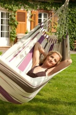 La Siesta Caribena 1 Persoons Hangmat - Purple -Buiten kamperen 900 600 cih14 7 caribe a purple cotton single classic hammock image 05