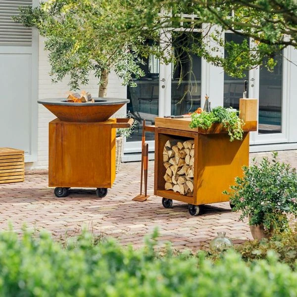 OFYR Mise En Place Table 65 PRO Corten - Teak Wood - Afbeelding 4