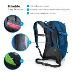 Osprey Hikelite Wandelrugzak - 18 Liter - Zwart -Buiten kamperen osprey hikelite 18 1