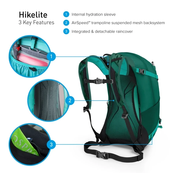Osprey Hikelite Wandelrugzak - 32 Liter - Zwart 7 Osprey Hikelite Wandelrugzak - 32 Liter - Zwart - Afbeelding 7
