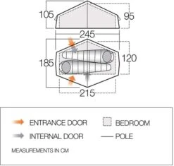 Vango Nevis 200 Tunneltent - 2 Persoons -Buiten kamperen vango nevis 200 2